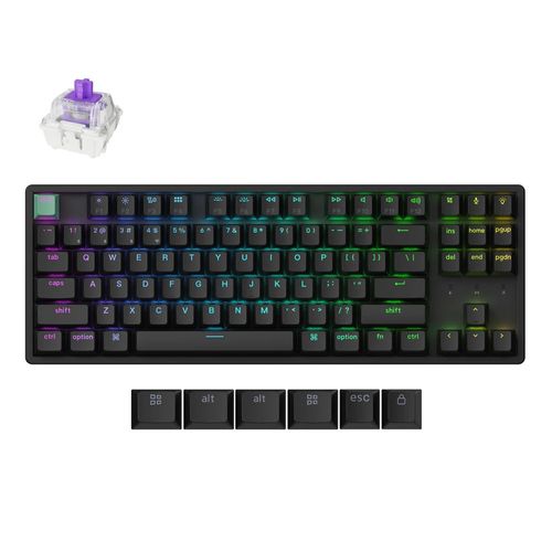 Teclado Mecânico Keychron K8 HE - Wireless, Switch Magnético Nébula, Layout americano, Preto - K8H-J1