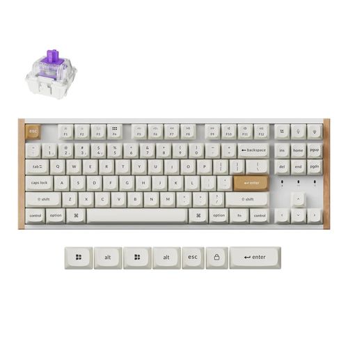 Teclado Mecânico Keychron K8 HE Special Edition - Wireless, Switch Magnético Nébula, Layout americano, Branco - K8H-Q1