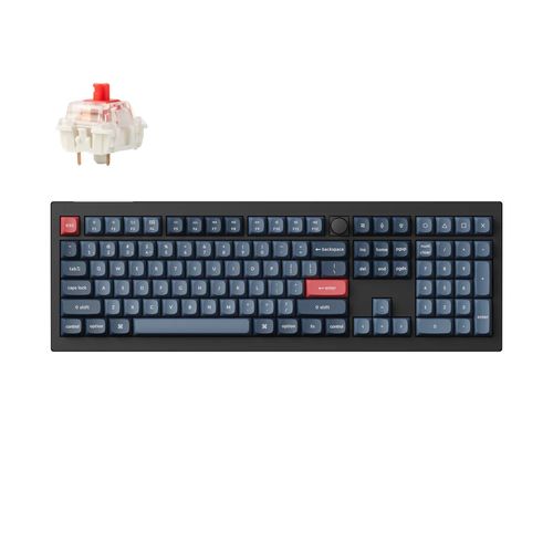 Teclado Mecânico Keychron V6 Max - Wireless, Switch Jupiter Red, Layout americano, Carbon Black - V6M-D1