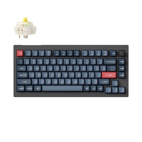 Teclado Mecânico Keychron V1 Max - Wireless, Switch Jupiter Banana, RGB, Layout americano, Preto - V1M-D4