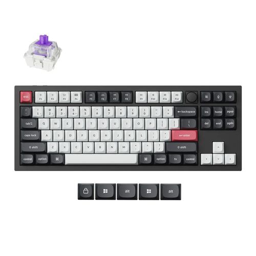 Teclado Mecânico Keychron Q3 HE - Wireless, Switch Magnético Nebula, RGB, Layout americano, Carbon Black - Q3H-M1