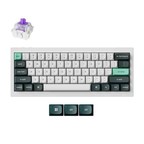 Teclado Mecânico Keychron Q4 HE - Wireless, Switch Magnético Nébula, RGB, Layout americano, Shell White - Q4H-K1