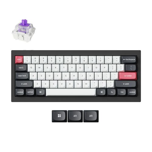 Teclado Mecânico Keychron Q4 HE - Wireless, Switch Magnético Nebula, RGB, Layout americano, Carbon Black - Q4H-C1