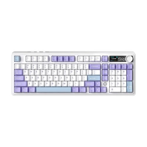 Teclado Mecânico Ajazz AK980 - USB-C - (Switch Merrard) - White, Purple
