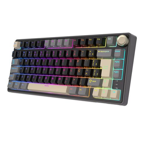 Teclado Mecânico c/fio RK Royal Kludge RK R75 (Switch Brown, USB-C, ABNT2) - Phantom Transparent - RKR75-PT-BW-ABNT2 -W