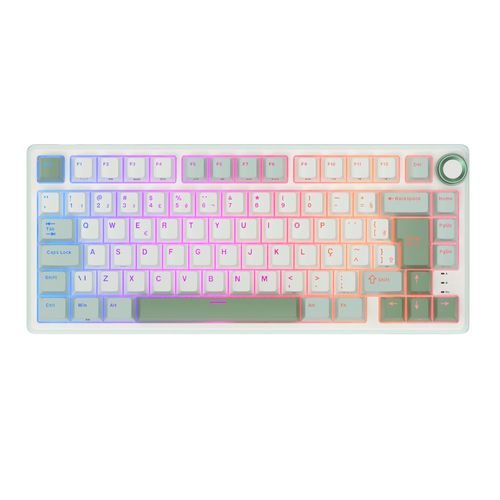 Teclado Mecânico c/fio RK Royal Kludge RK R75 (Switch Brown, USB-C, ABNT2) - Sky Cyan - RKR75-SK-BW-ABNT2 -W