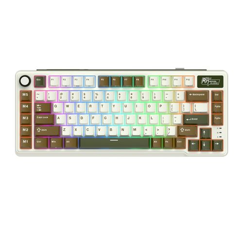 Teclado Mecânico Wireless RK Royal Kludge RK L75 (Switch Beige, RGB) - Palm Green
