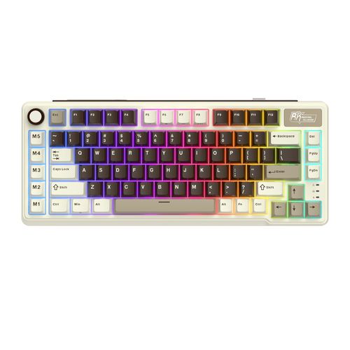 Teclado Mecânico Wireless RK Royal Kludge RK L75 (Switch Cream, RGB) - Mocha Grey - RKL75-MG-CR-US-WL