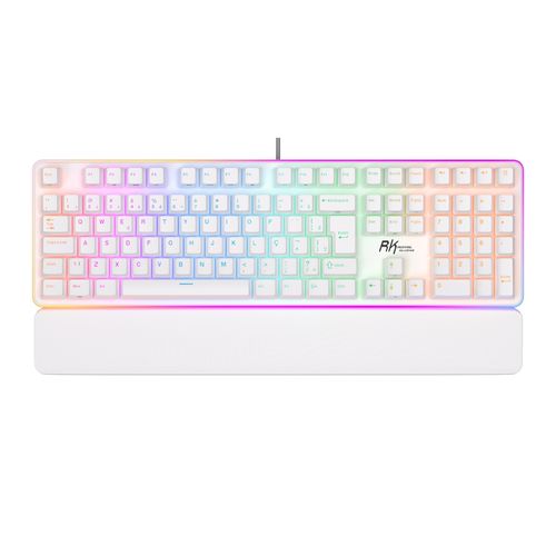 Teclado Mecânico c/fio RK Royal Kludge RK R918 (Switch Red, USB-C, RGB) - Branco - RK918-BL-RD-ABNT2 -W