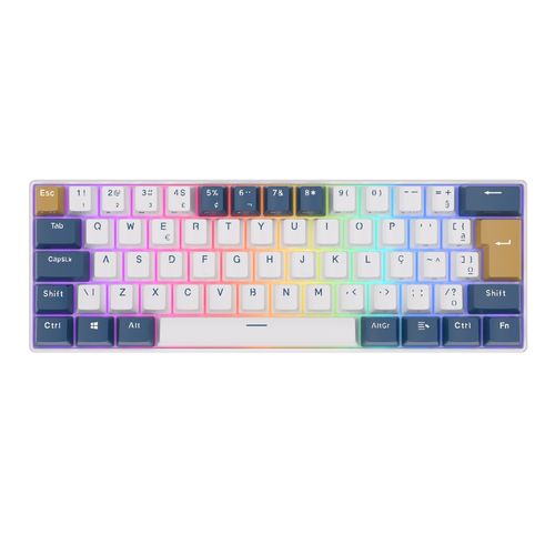 Teclado Mecânico c/fio RK Royal Kludge RK 61 (Switch Brown, USB-C, ABNT2) - RK-61-KB-BW-ABNT2 -W