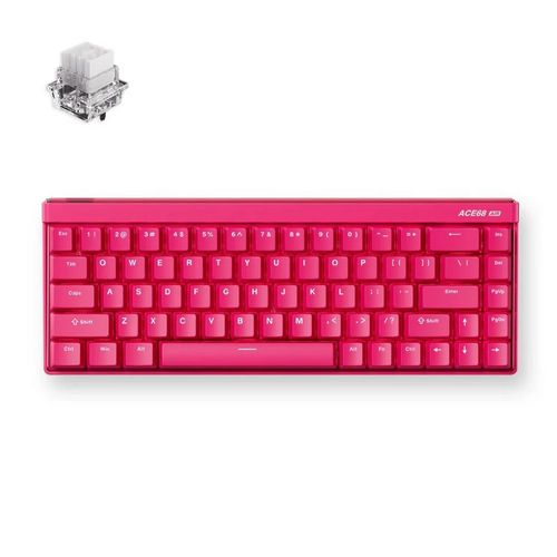 Teclado Magnético c/fio MCHOSE Ace 68 Air Hall Efect (Switch Magnético Mount Tai) - Rose Red - MC-Ace68Air-11