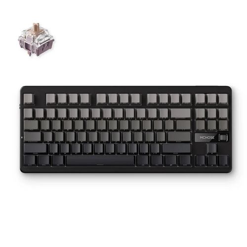Teclado Mecânico s/fio MCHOSE G87 (Switch Speed Gold V2, 2.4GHz, Tipo-C, Bluetooth) - Black - MC-G87-21