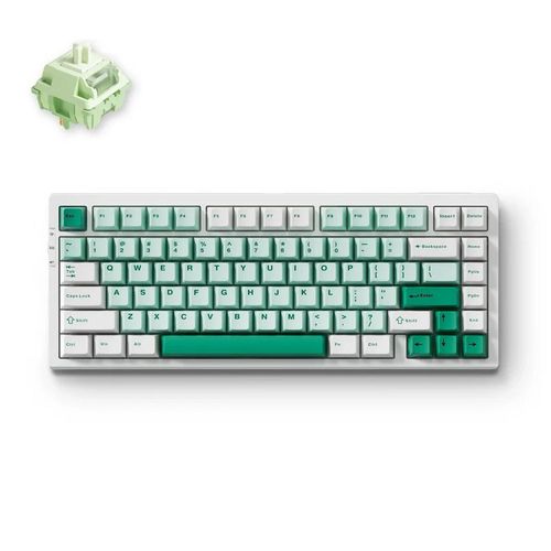Teclado Mecânico s/fio MCHOSE G75 Pro (Switch Matcha Latte, 2.4GHz, Tipo-C, Bluetooth) - Verde - G75-9A