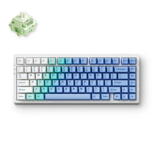 Teclado Mecânico s/fio MCHOSE G75 Pro (Switch Matcha Latte, 2.4GHz, Tipo-C, Bluetooth) - Arctic Snow - G75-12A