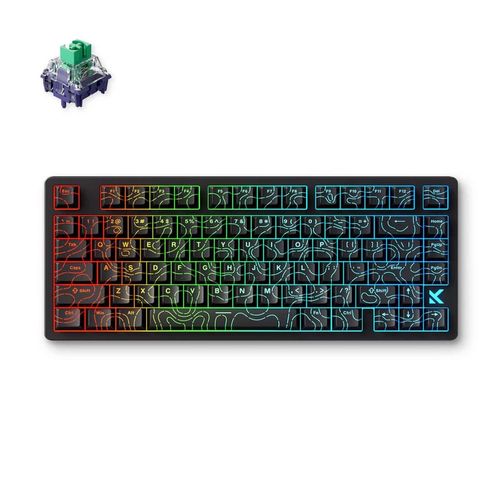 Teclado Magnético c/fio MCHOSE Jet 75 Hall Efect (Switch Magnético Kailh God) - Preto Topográfico - MC-Jet75-10