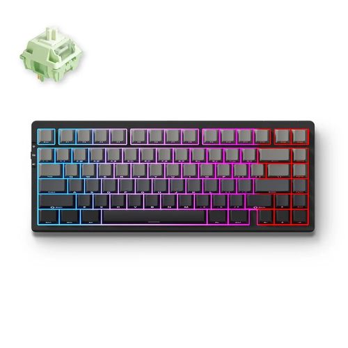 Teclado Mecânico s/fio MCHOSE G75 Pro (Switch Matcha Latte, 2.4GHz, Tipo-C, Bluetooth) - Preto - G75-13A