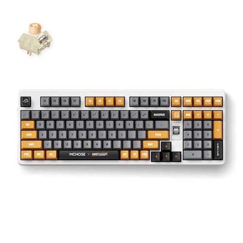 Teclado Mecânico s/fio MCHOSE x Unbox Therapy - Retro Therapy - (Switch Icy Creamsicle) - HW-UT98-3