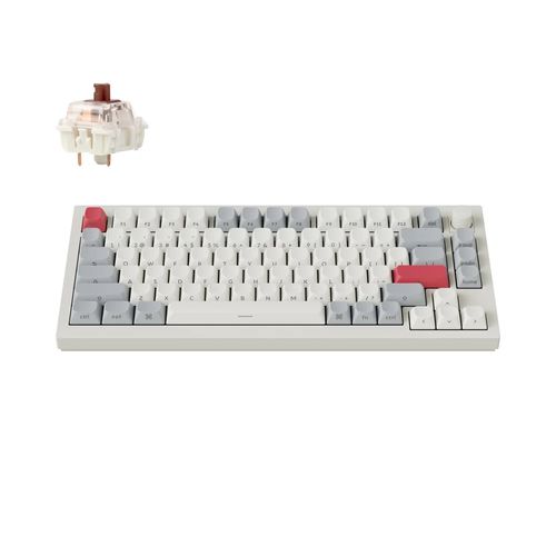 Teclado Mecânico Keychron Q1 Max - Wireless, RGB, Layout 75% - Branco - Q1M-P3S