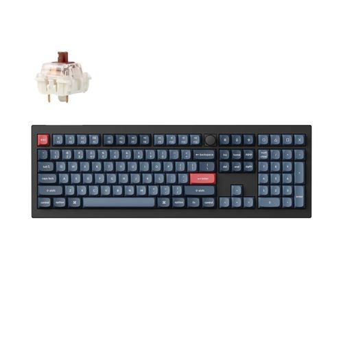 Teclado Mecânico Keychron V6 Max - Wireless, Layout 100%, Knob Version, RGB - Preto - V6M-D3