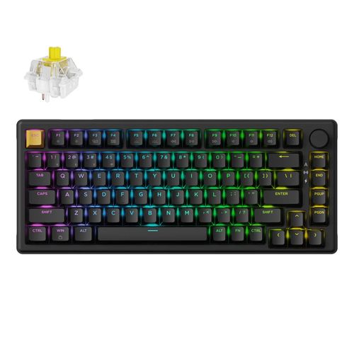 Teclado Mecânico Keychron J2 - Wireless, Banana Switch, RGB, Preto - KJ2-H4