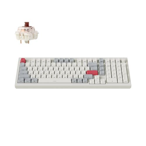 Teclado Mecânico Keychron Q5 Max - Wireless, Switch Brown, RGB - Branco - Q5M-P3S