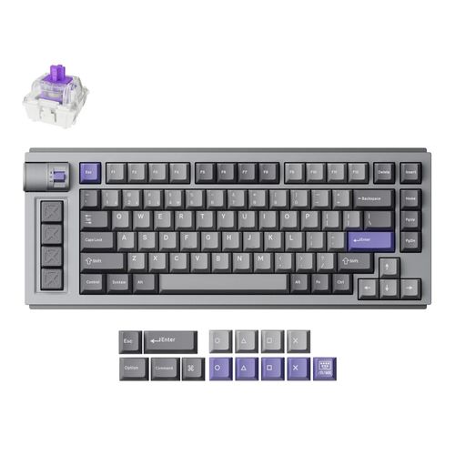 Teclado Mecânico Keychron L1 HE - Wireless, Switch Magnético Nébula, Layout compacto, Prata - L1H-X1