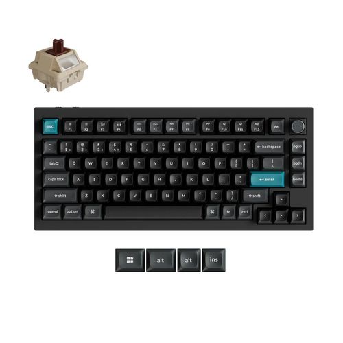 Teclado Mecânico Keychron Q1 Ultra 8K - Wireless, RGB, Layout 75% - Preto - Q1U-M3