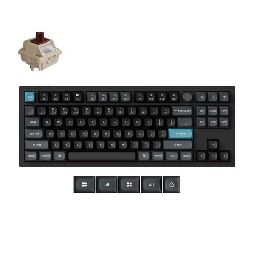 Teclado Mecânico Keychron Q3 Ultra 8K - Wireless, RGB, Layout 80% TKL, knob Version - Preto - Q3U-M3