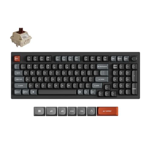 Teclado Mecânico Keychron V5 Ultra 8K - Wireless, RGB, Layout compacto, Preto - V5U-D3