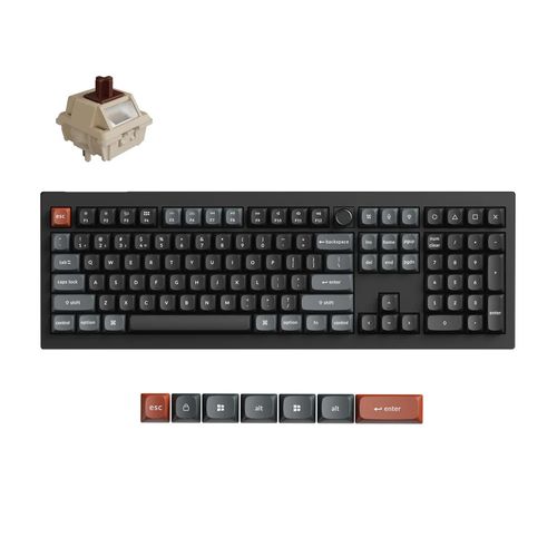 Teclado Mecânico Keychron V6 Ultra 8K - Wireless, RGB, Layout padrão, Preto - V6U-D3