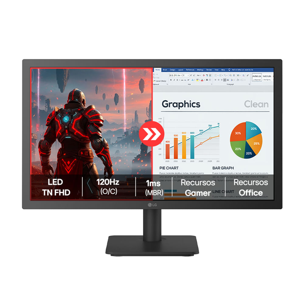 Monitor Gamer 22pol LG (Full HD, VA, 120HZ, 1MS, HDMI, HDR10) - 22U403A-B.AWZM