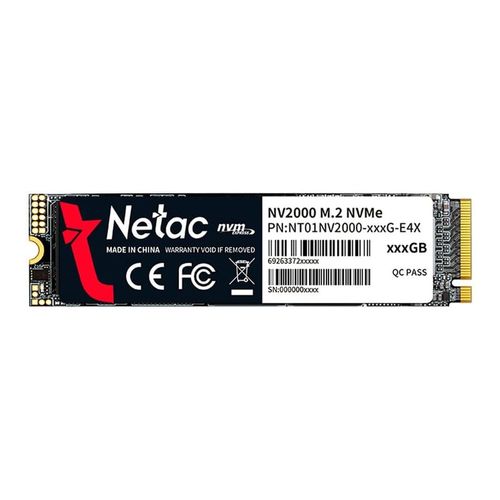 SSD - M.2 (2280 / PCIe Gen3x4, NVMe 1.3) - 256GB - NETAC - NT01NV2000-256-E4X (3D, 2500/1000 MB/S)