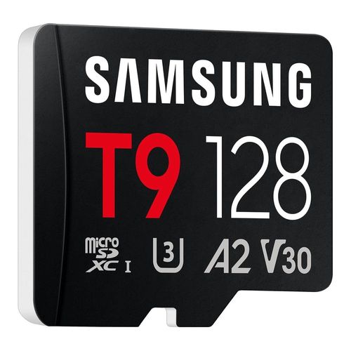 Cartão de memória microSDXC 128GB Samsung T9 (UHS-I, 200/130MB/s c/ Adaptador) - MB-MH128T/AM