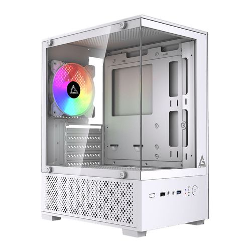 Gabinete Gamer Micro ATX/ITX - GSTORM Sentinel (USB 3.0, Vidro Temperado, 1 Fan Rainbow) - Branco - GS-SEN-WH-1F