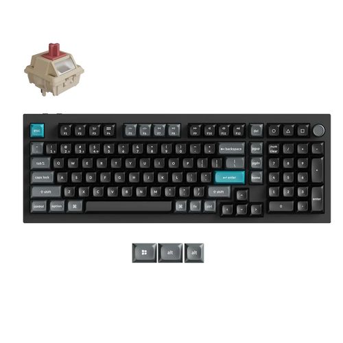 Teclado Mecânico Keychron Q5 Ultra 8K - Wireless, Switch Silk POM Red, RGB, Layout americano, Preto - Q5U-M1